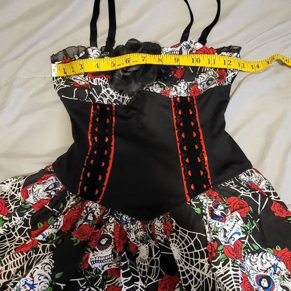 NWT Lip Service/Hot Topic Sm Day Of The Dead Skull Dress - Picture 4 of 6